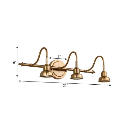 Minimalist Brass LED Vanity Light with Subdued Light for Bathroom Image - 11
