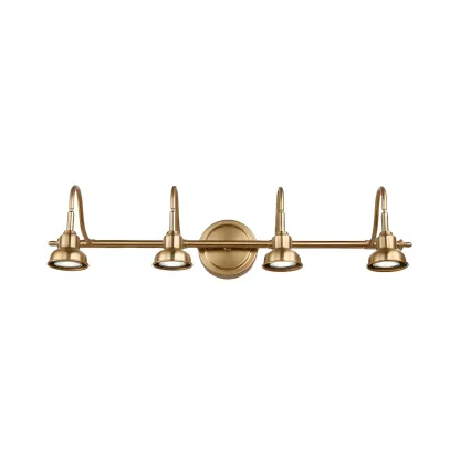 Minimalist Brass LED Vanity Light with Subdued Light for Bathroom Image - 13