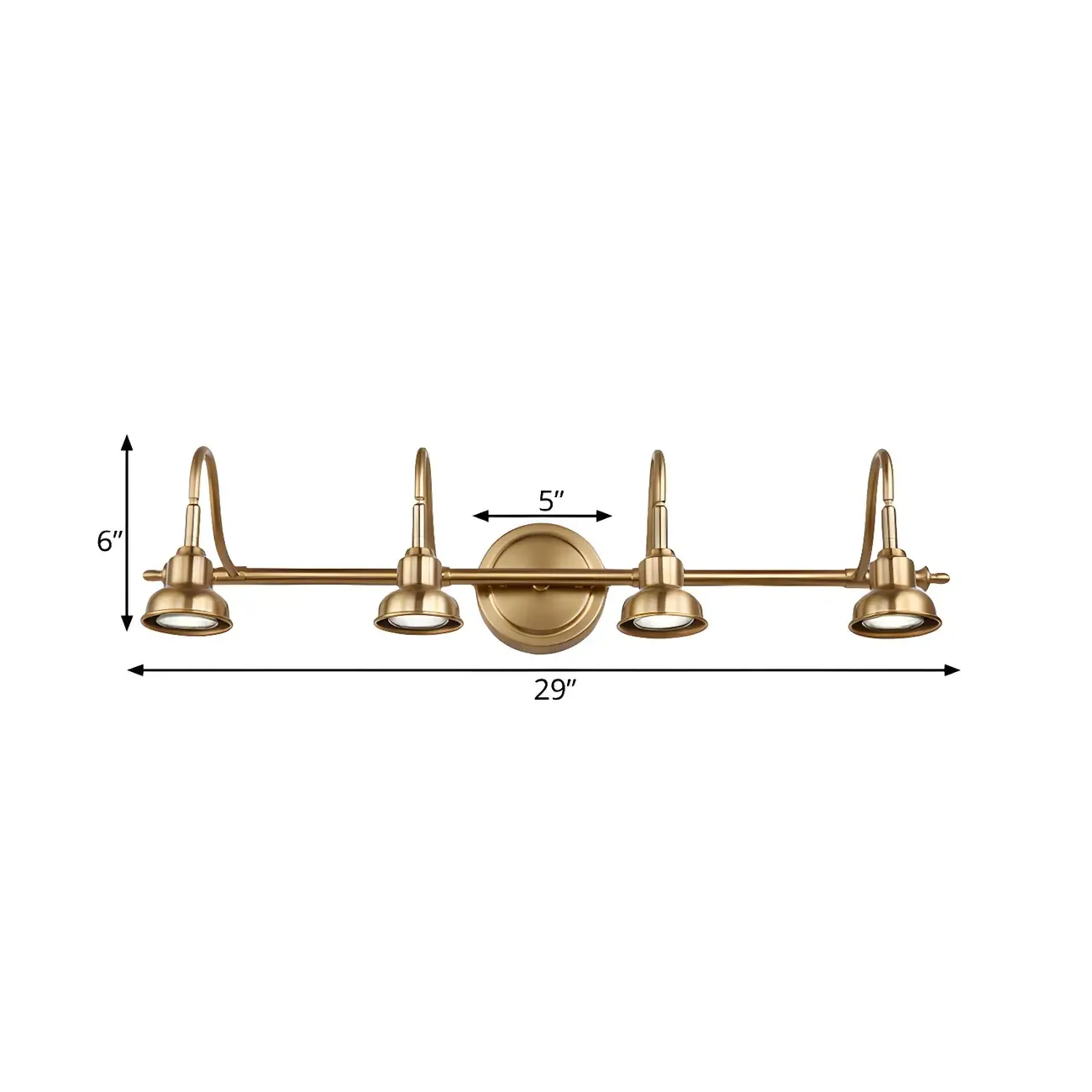 Minimalist Brass LED Vanity Light with Subdued Light for Bathroom Image - 14