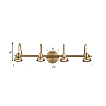 Minimalist Brass LED Vanity Light with Subdued Light for Bathroom Image - 14