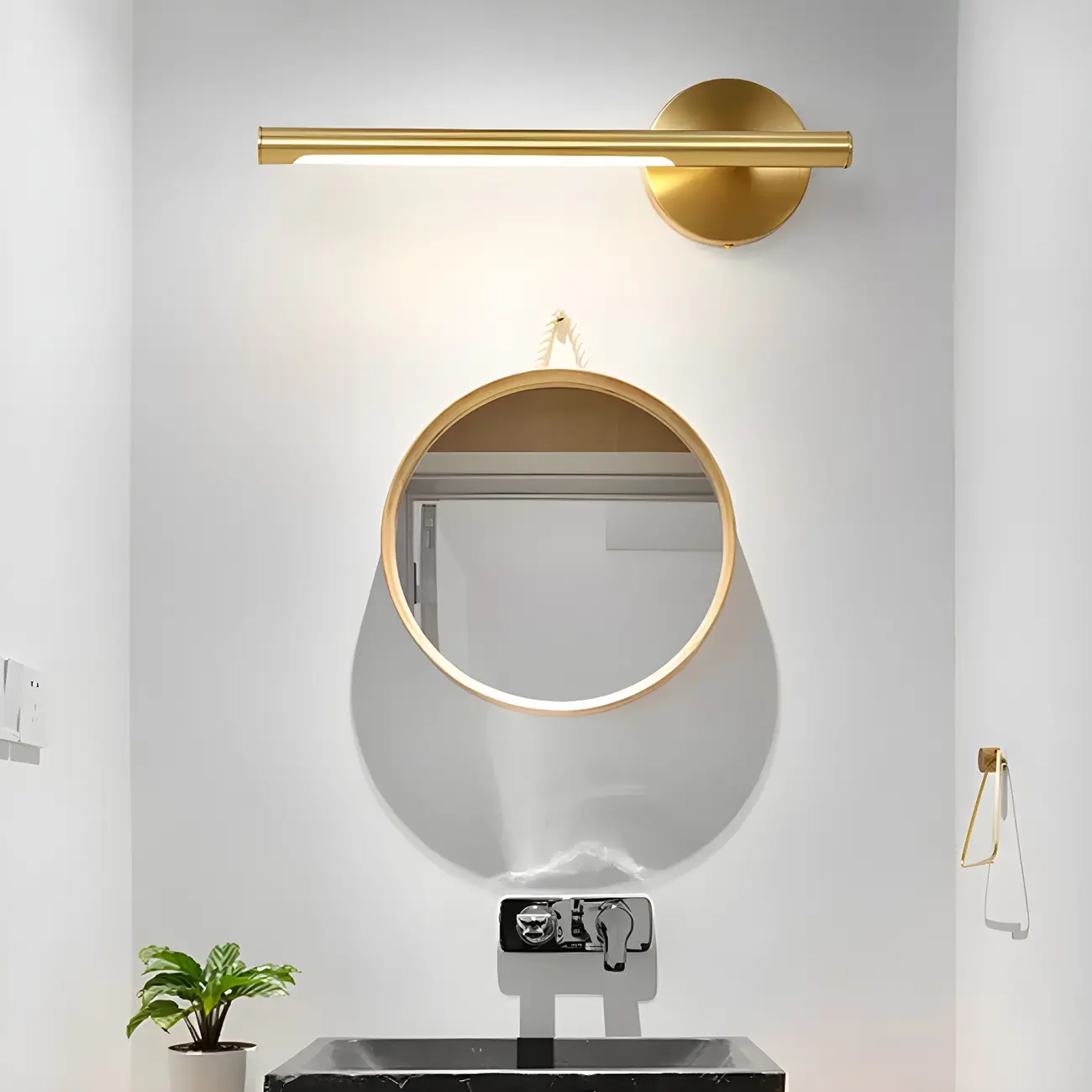 Colonial Gold Bar Shape Bathroom LED Vanity Light | homeyfad