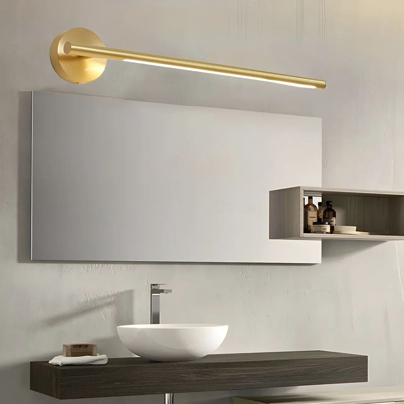 Colonial Gold Bar Shape Bathroom LED Vanity Light | homeyfad