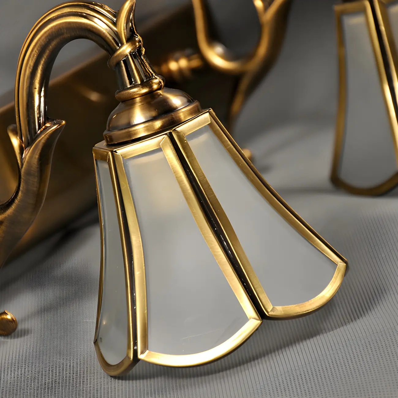 Traditional Brass Vanity Light with Bloom Shape for Bathroom Image - 12 | homeyfad