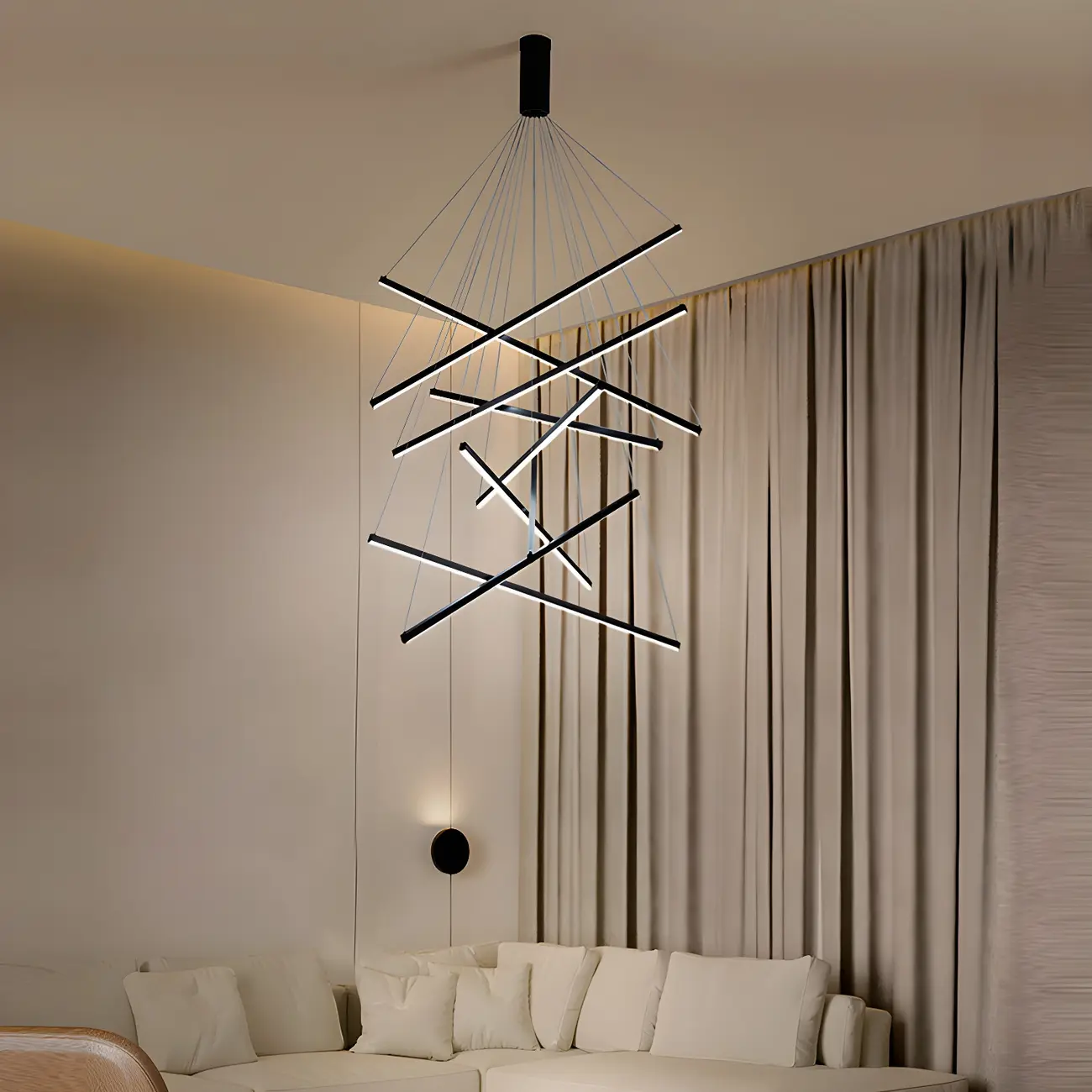 Modern Linear LED Chandelier for High Ceilings Image - 6 | homeyfad