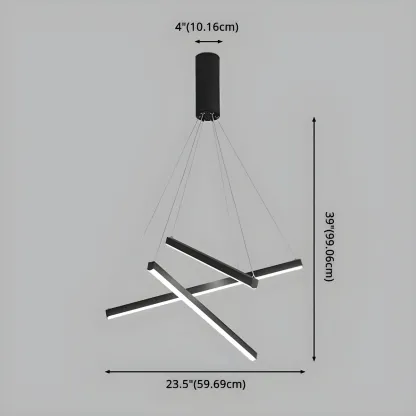 Modern Linear LED Chandelier for High Ceilings Image - 13