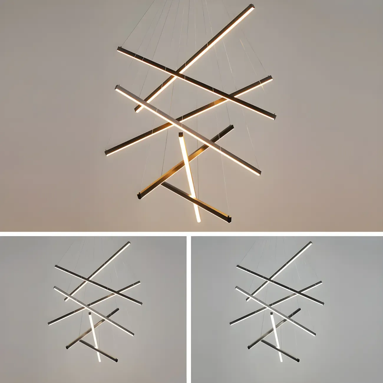 Modern Linear LED Chandelier for High Ceilings Image - 19