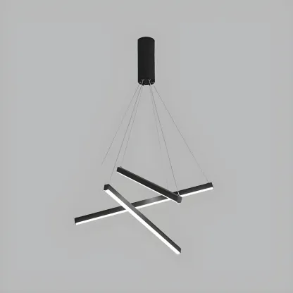 Modern Linear LED Chandelier for High Ceilings Image - 8