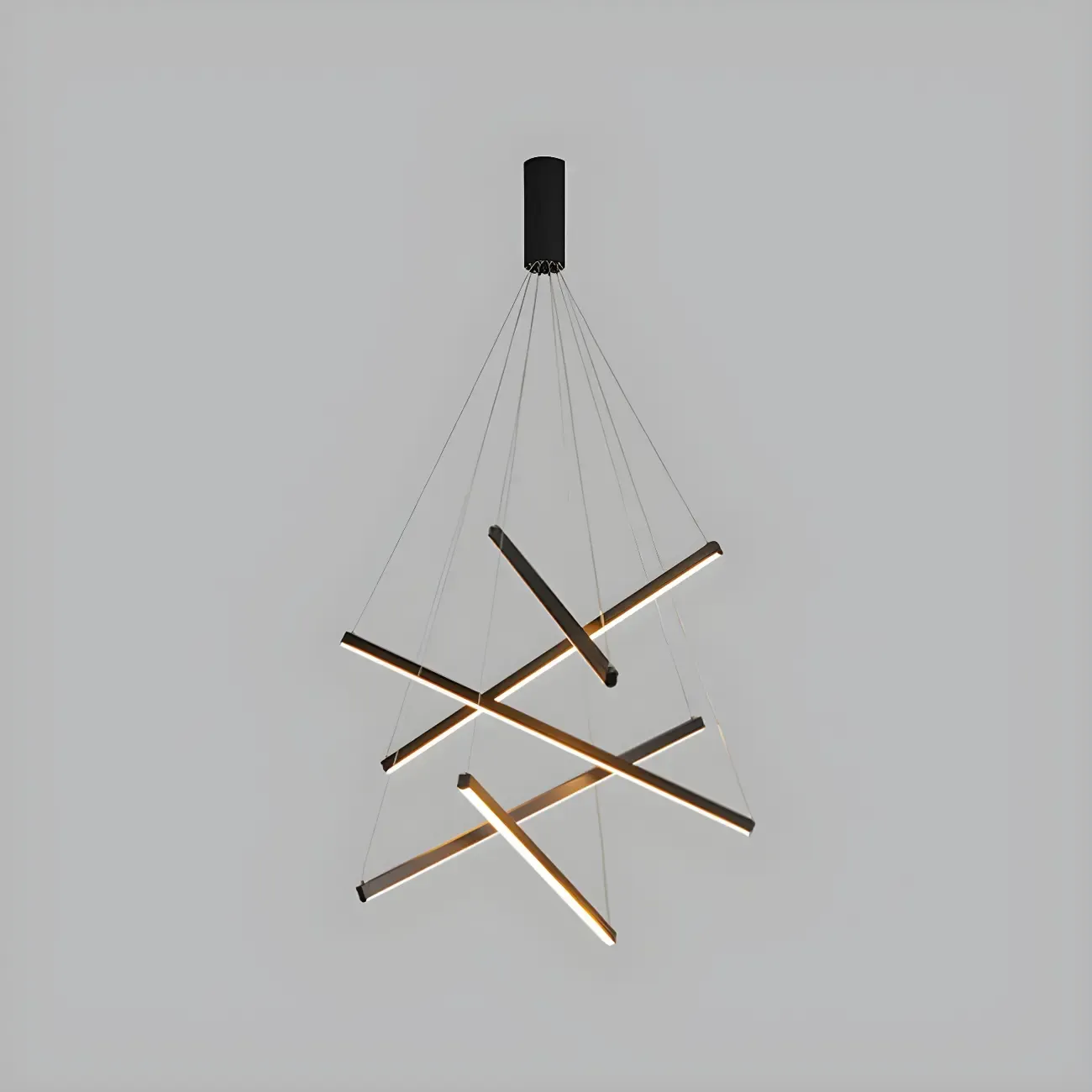 Modern Linear LED Chandelier for High Ceilings Image - 9