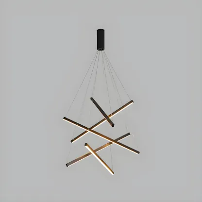 Modern Linear LED Chandelier for High Ceilings Image - 9