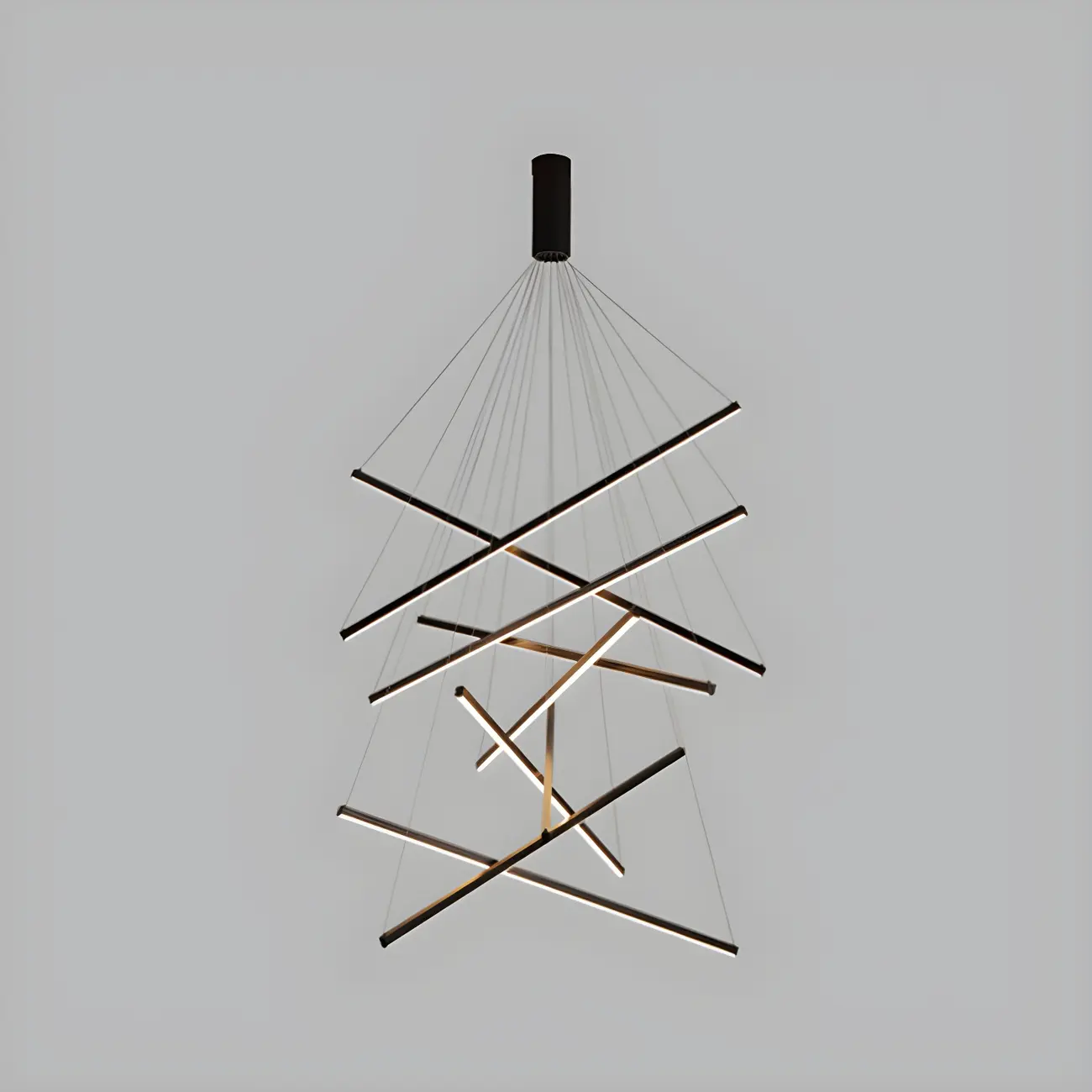 Modern Linear LED Chandelier for High Ceilings Image - 11 | homeyfad