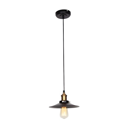 Industrial Black Metal Cone Hanging Pendant Light Fixture