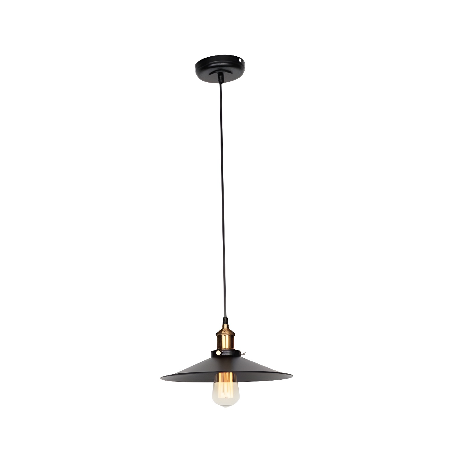 Industrial Black Metal Cone Hanging Pendant Light Fixture | homeyfad