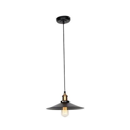 Industrial Black Metal Cone Hanging Pendant Light Fixture
