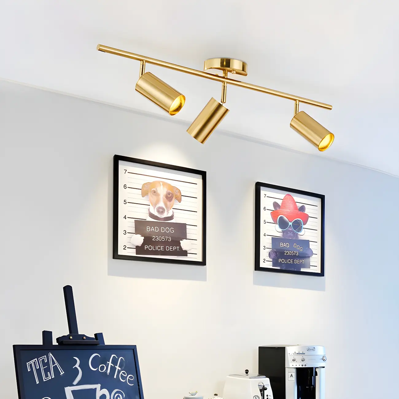 Modern Gold Track Lighting Fixture for Living Room Image - 1 | homeyfad
