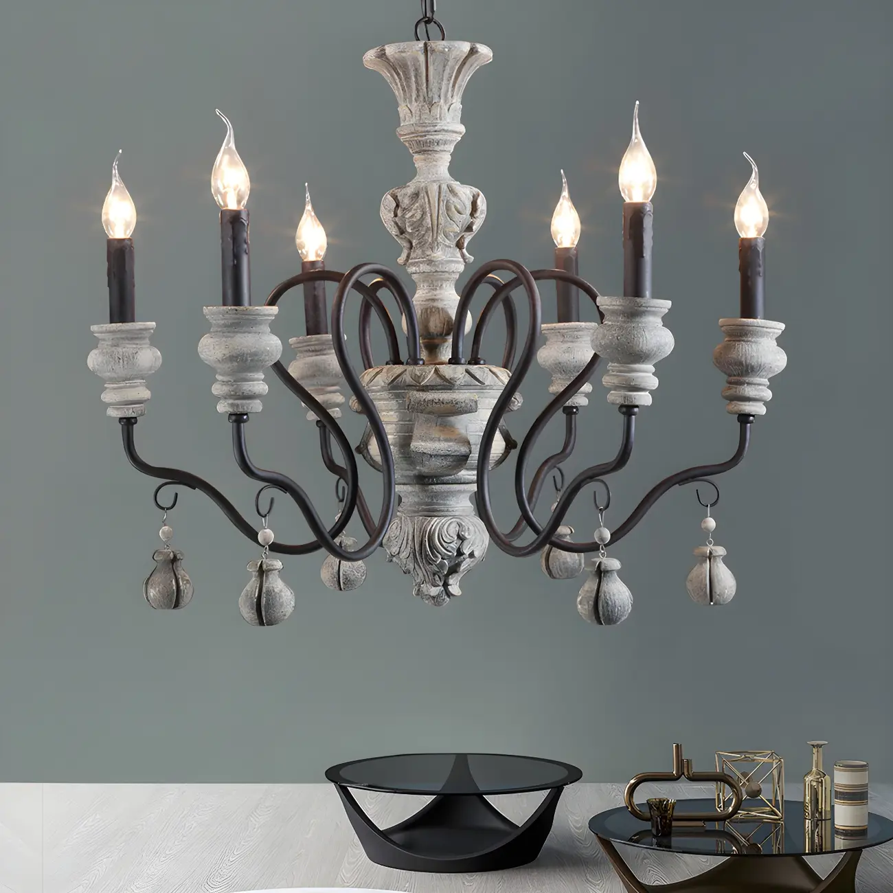 Black Classical Metal Crystal Chandelier Vintage Design | homeyfad