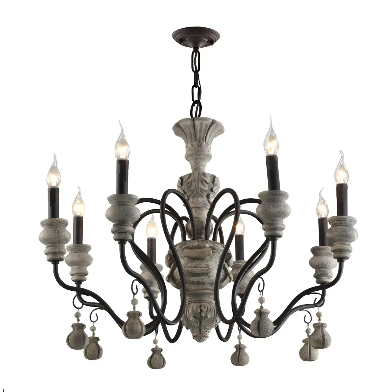 Black Classical Metal Crystal Chandelier Vintage Design
