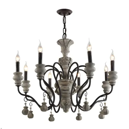Black Classical Metal Crystal Chandelier Vintage Design