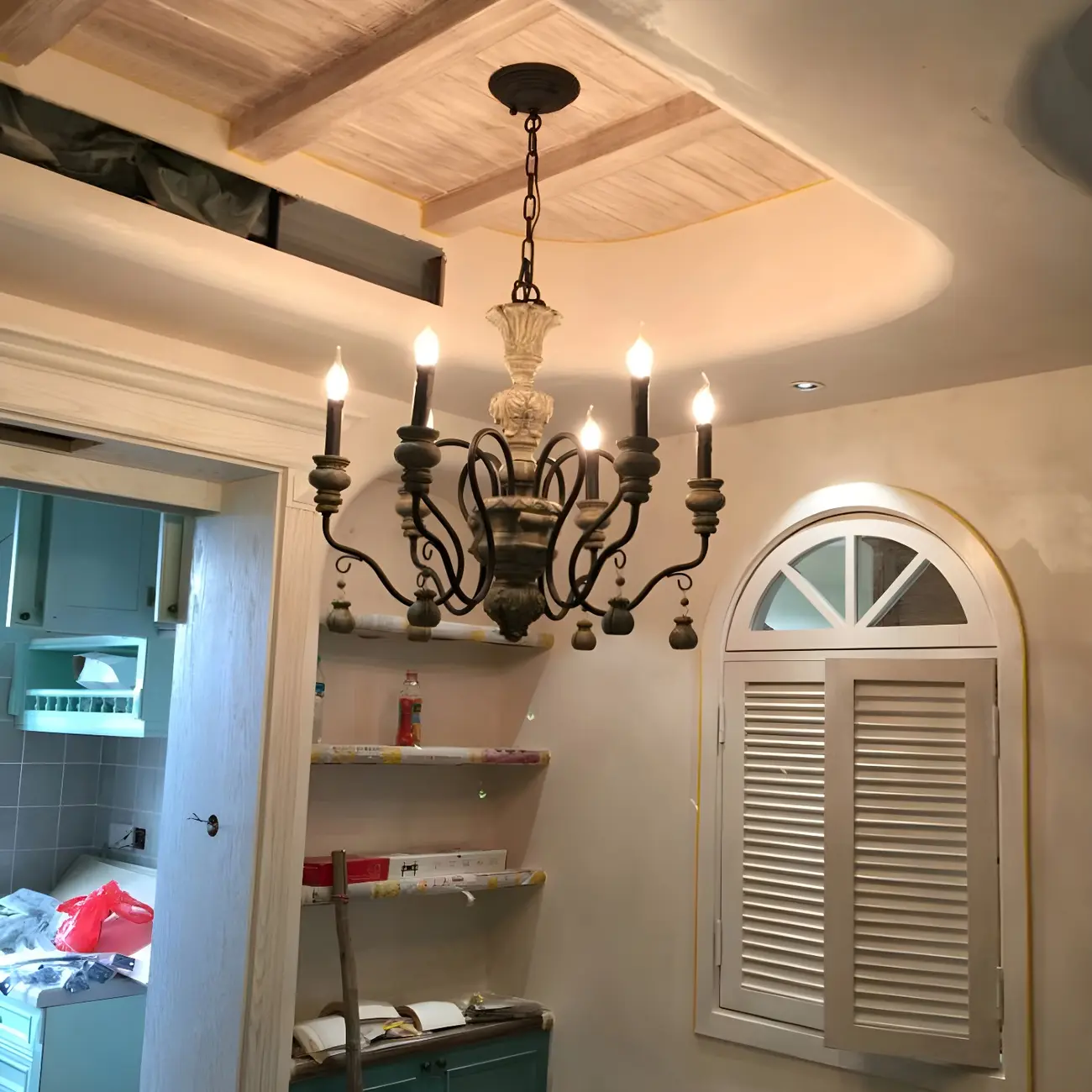 Black Classical Metal Crystal Chandelier Vintage Design | homeyfad