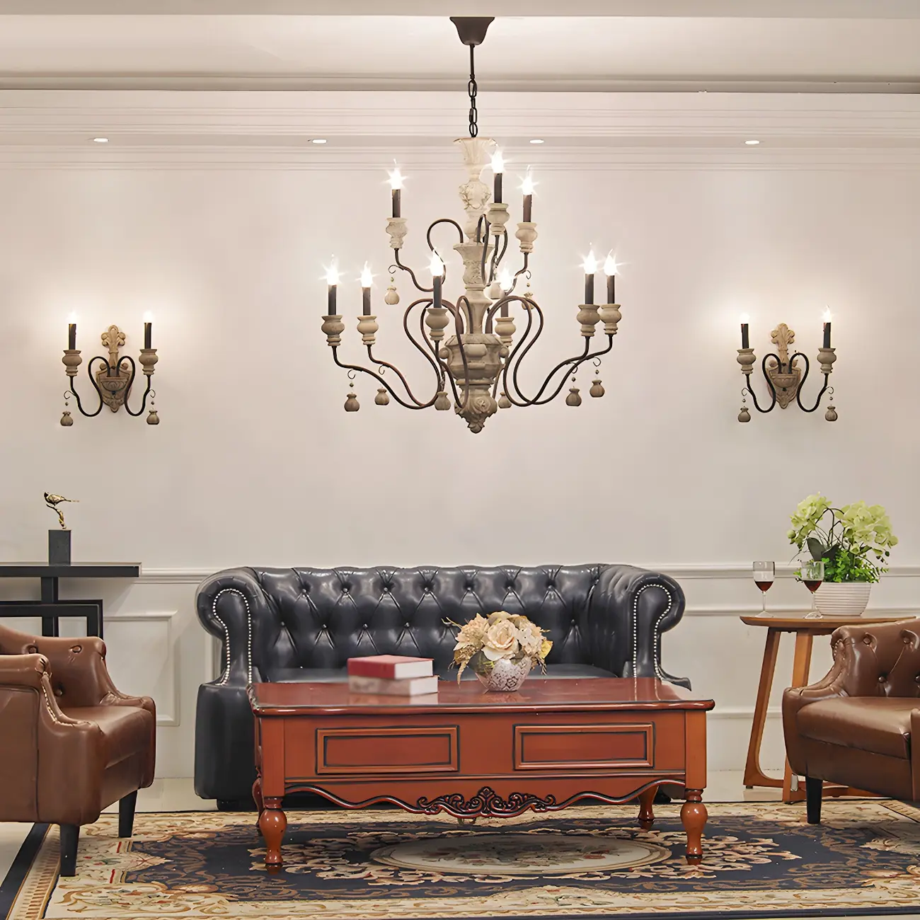 Black Classical Metal Crystal Chandelier Vintage Design | homeyfad