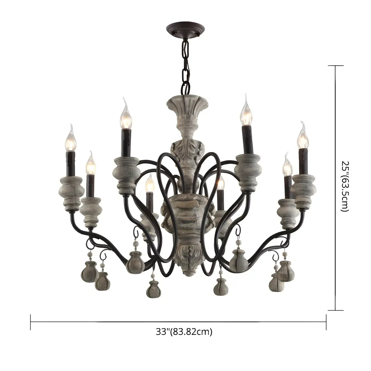 Black Classical Metal Crystal Chandelier Vintage Design
