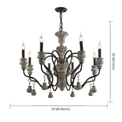 Black Classical Metal Crystal Chandelier Vintage Design
