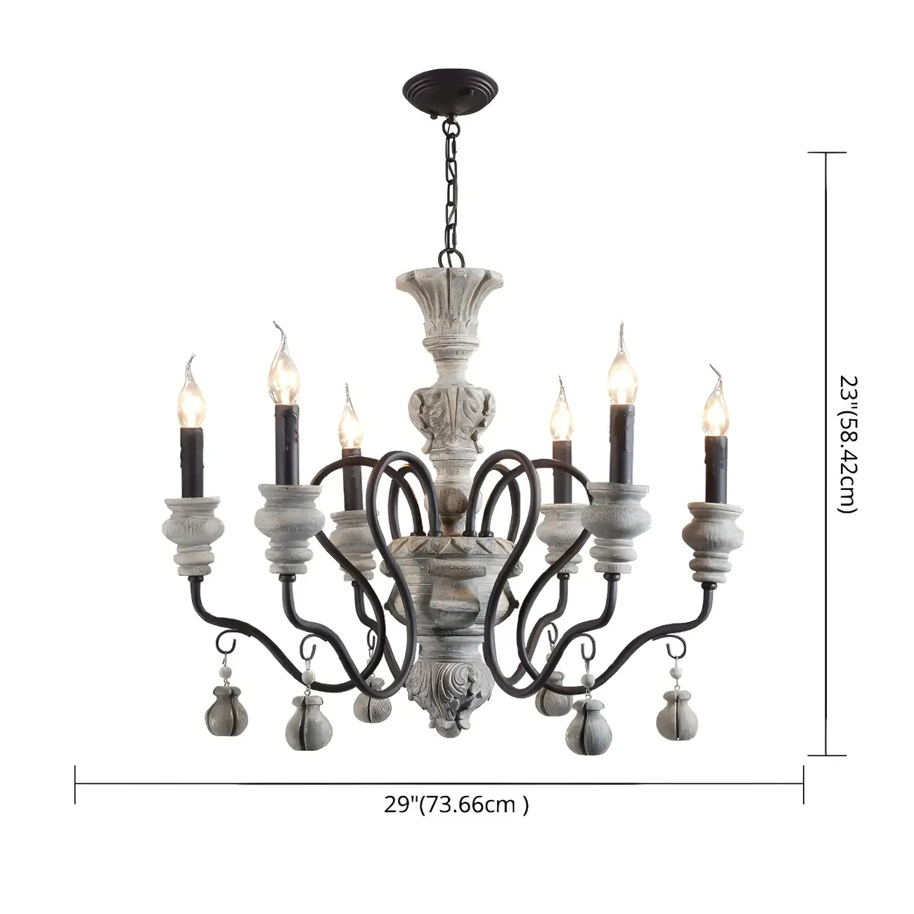 Black Classical Metal Crystal Chandelier Vintage Design