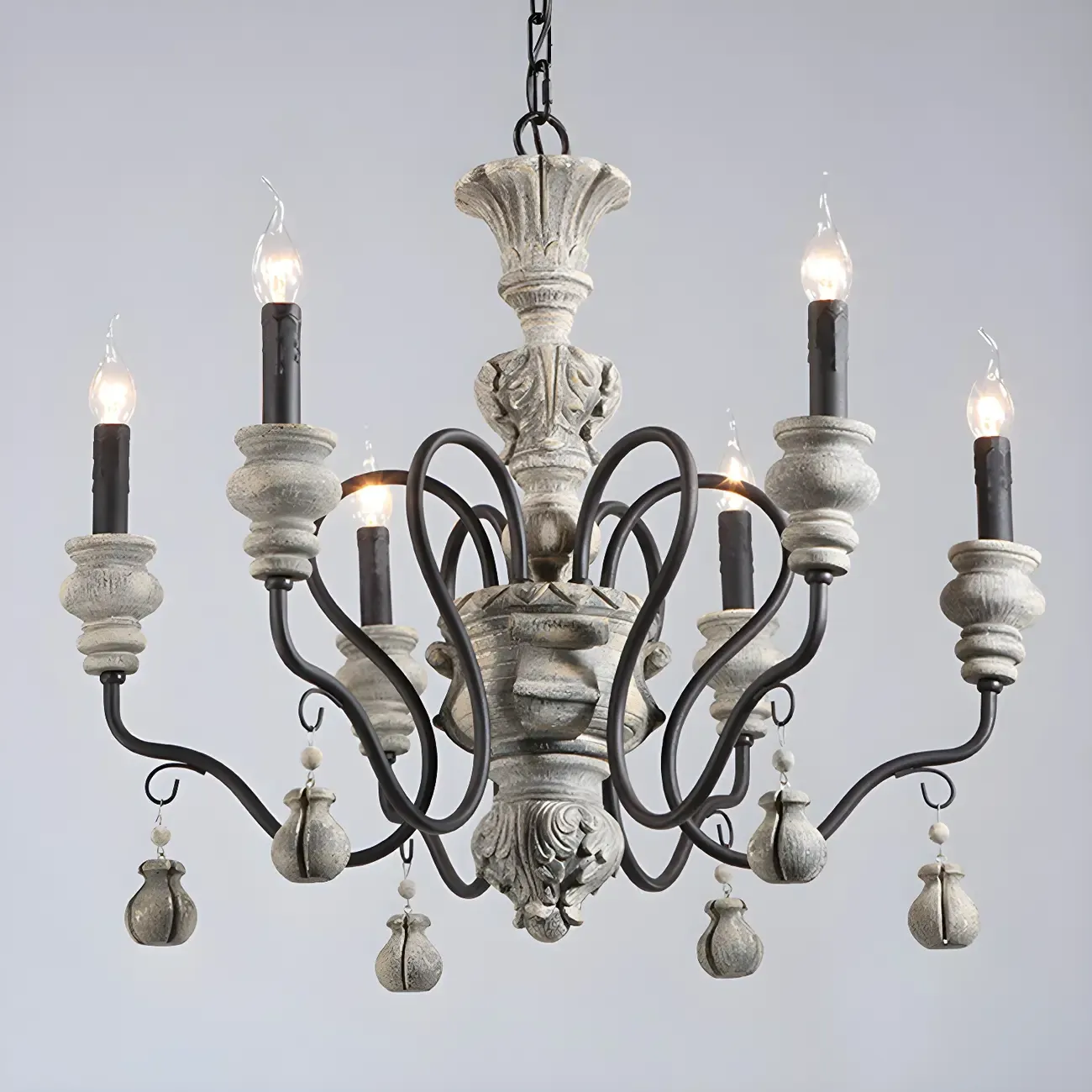 Black Classical Metal Crystal Chandelier Vintage Design
