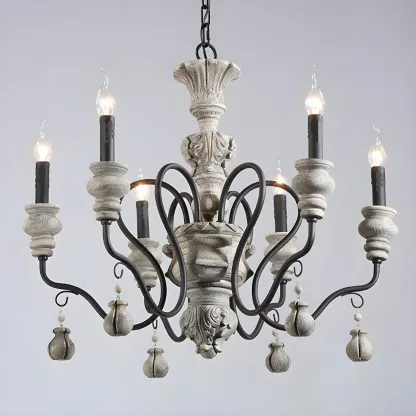 Black Classical Metal Crystal Chandelier Vintage Design