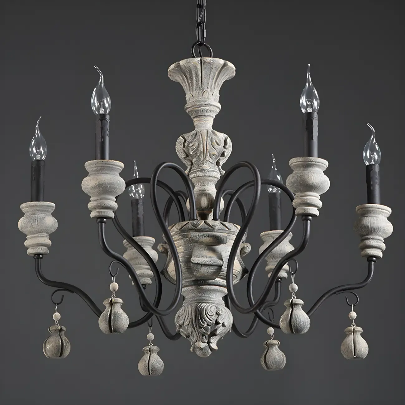 Black Classical Metal Crystal Chandelier Vintage Design