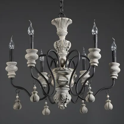 Black Classical Metal Crystal Chandelier Vintage Design