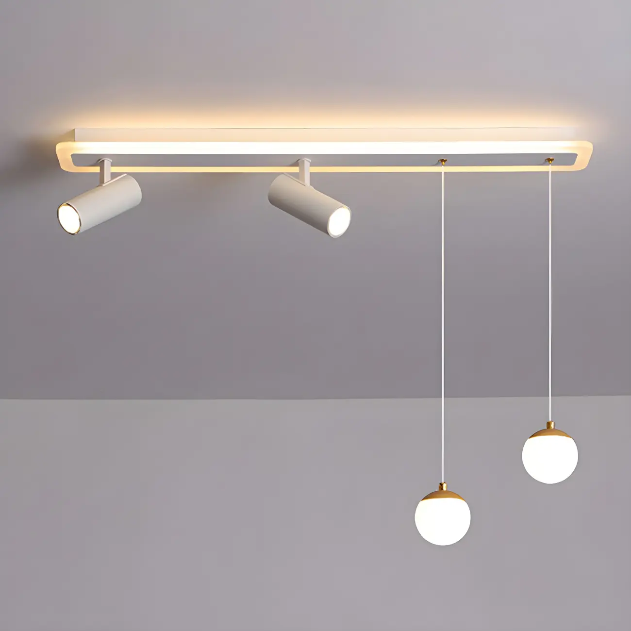 Modern White Metal LED Island Light Globe Pendant Image - 3 | homeyfad