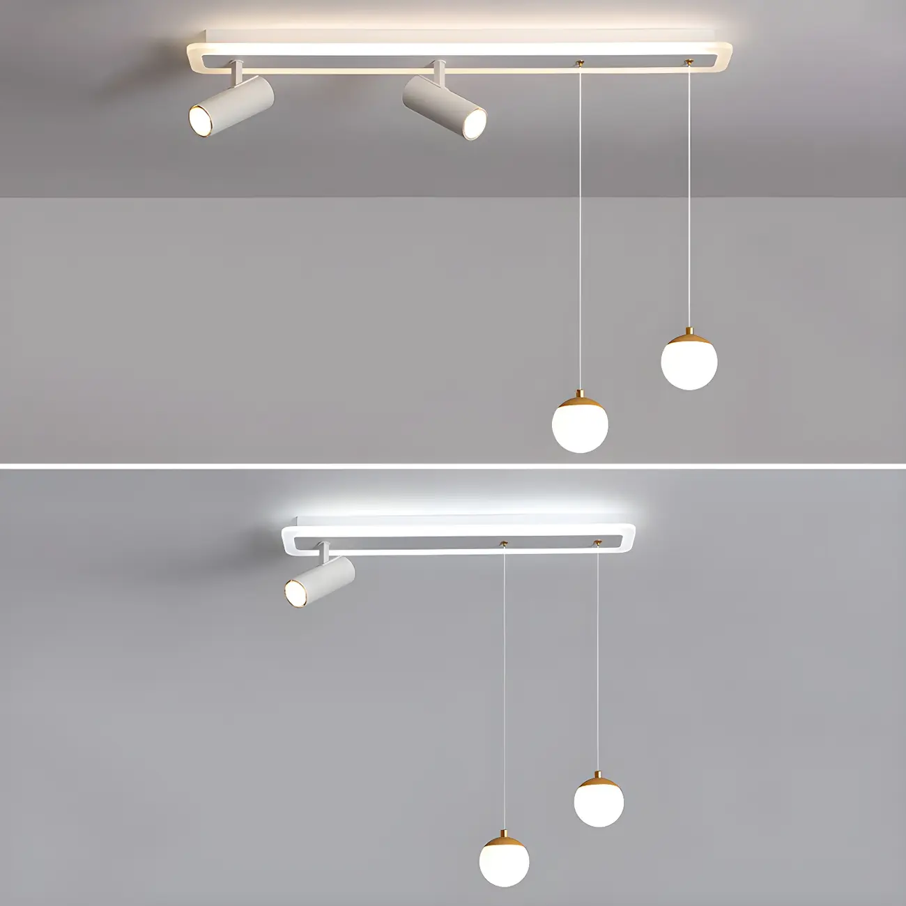 Modern White Metal LED Island Light Globe Pendant Image - 13 | homeyfad