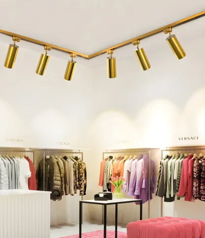 Modern Gold Track Lighting Fixture for Living Room Image - 4