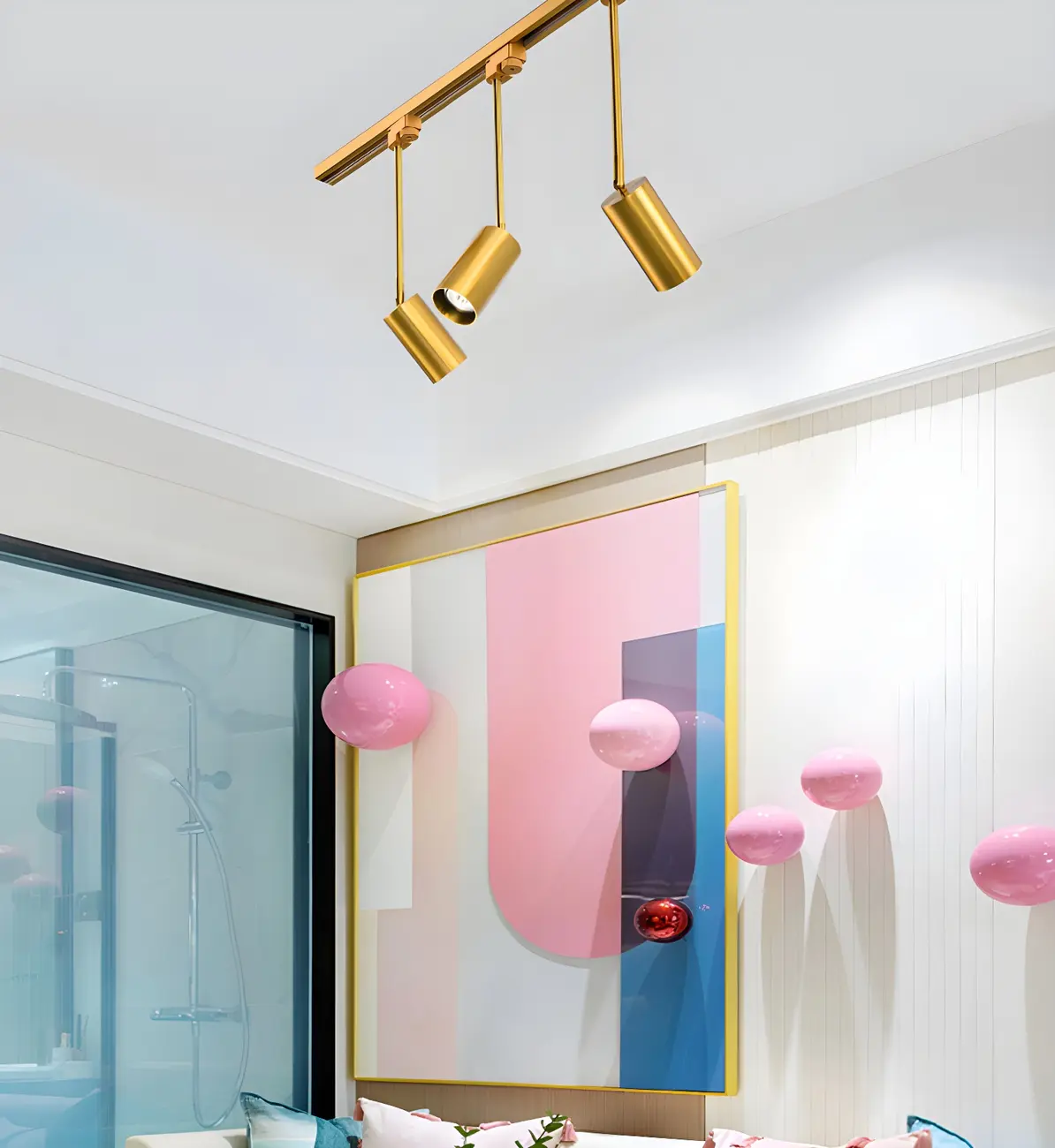 Modern Gold Track Lighting Fixture for Living Room Image - 3 | homeyfad