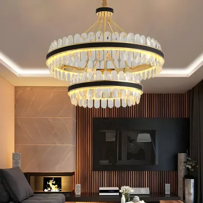 Luxury Modern 1/2-Tier Crystal Chandelier for Kitchen Image - 1
