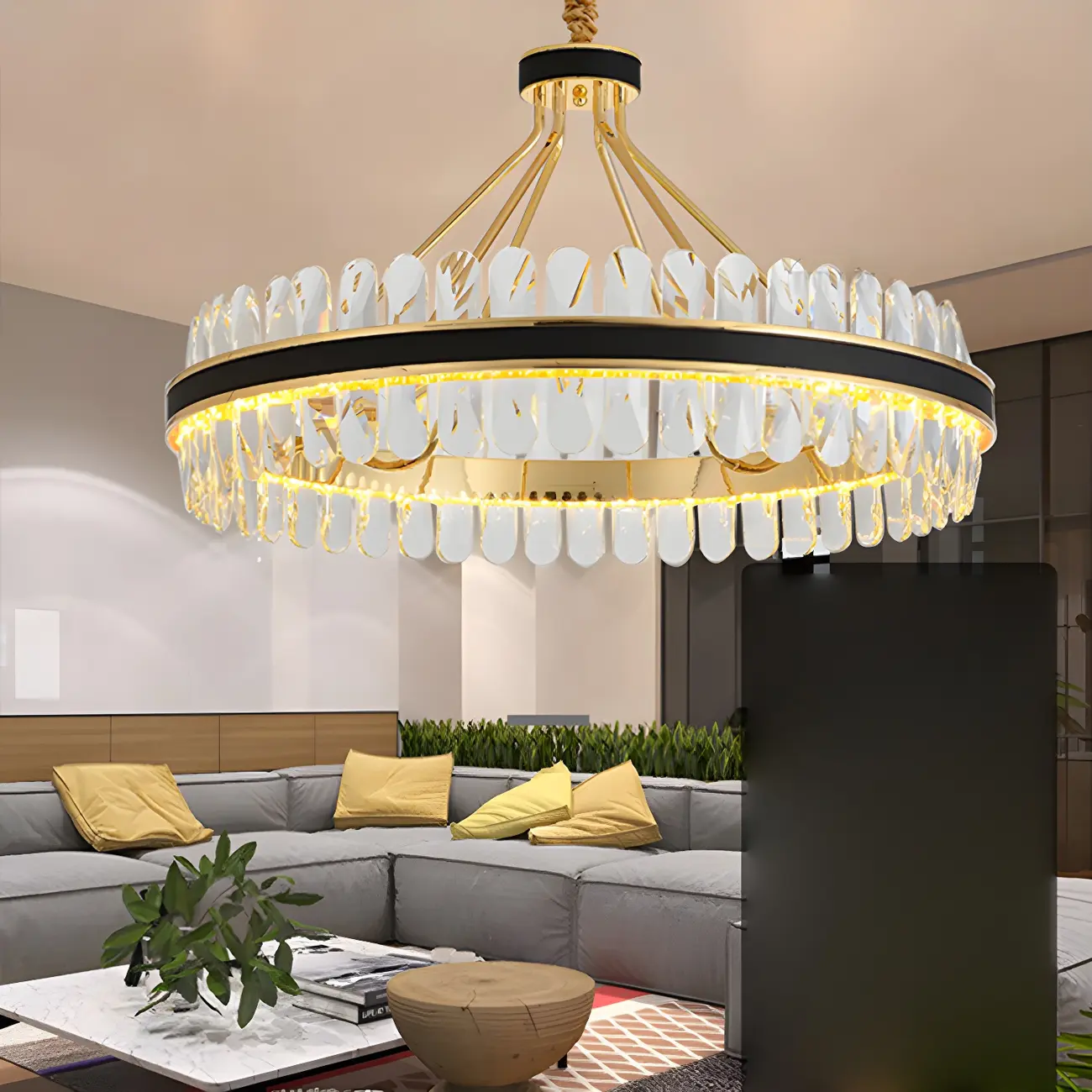 Luxury Modern 1/2-Tier Crystal Chandelier for Kitchen Image - 7 | homeyfad