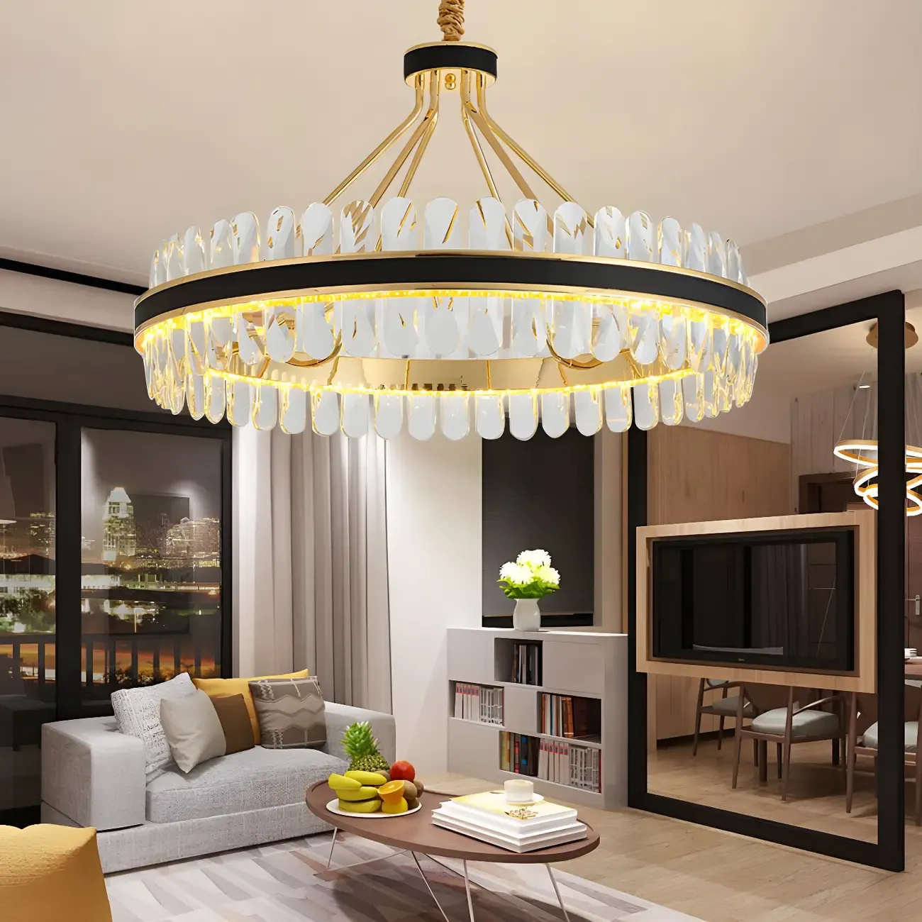 Luxury Modern 1/2-Tier Crystal Chandelier for Kitchen Image - 17