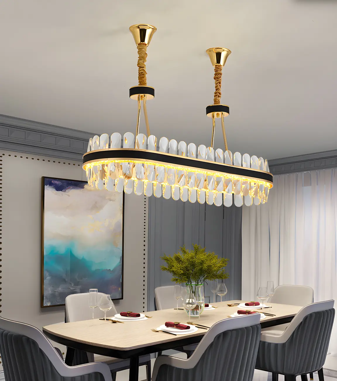 Luxury Modern 1/2-Tier Crystal Chandelier for Kitchen Image - 18 | homeyfad