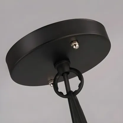 Industrial Metal Black Globe Caged Candelabra Chandelier Image - 14