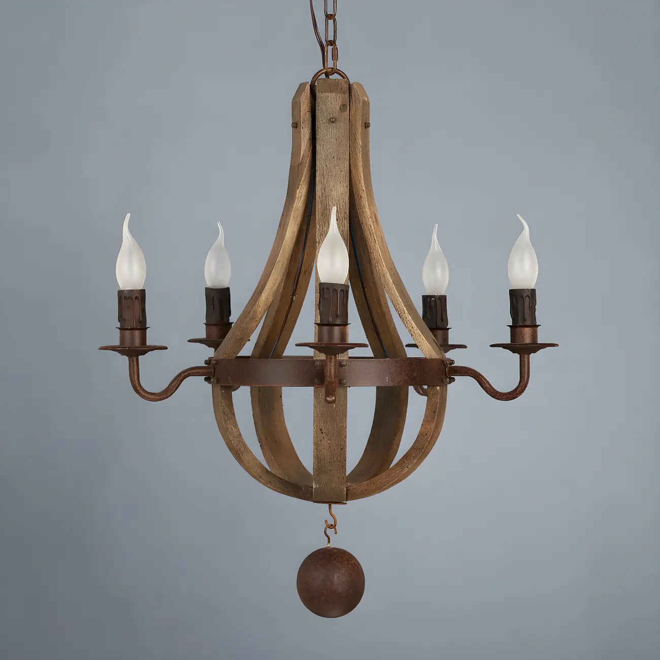 Modern Mid Century Orb Chandelier with Stone Candelabra Image - 2 | homeyfad