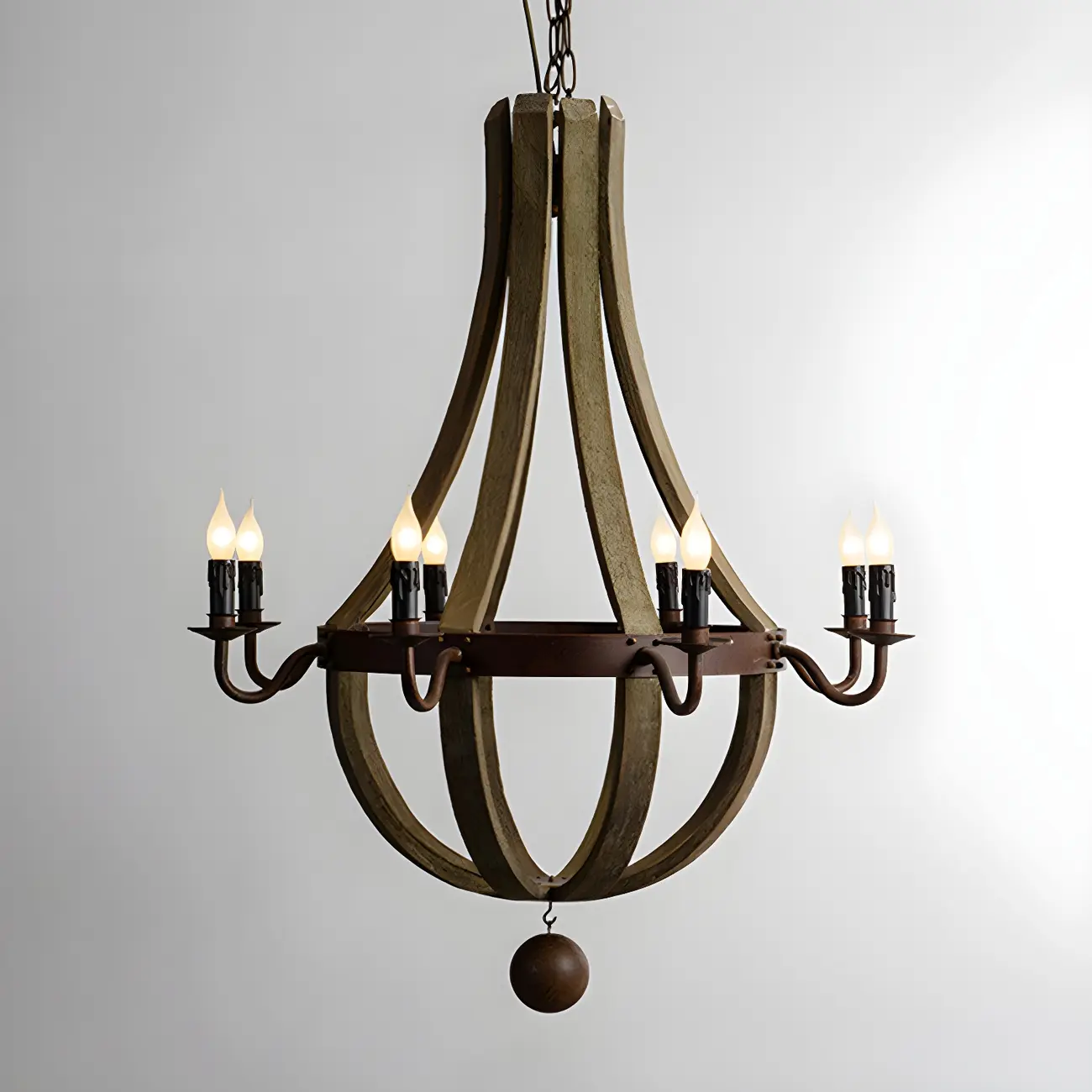 Modern Mid Century Orb Chandelier with Stone Candelabra Image - 5 | homeyfad