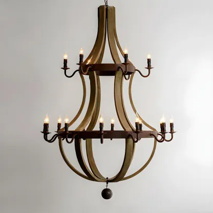 Modern Mid Century Orb Chandelier with Stone Candelabra Image - 7