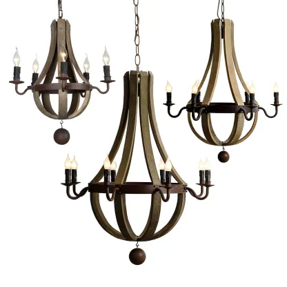 Modern Mid Century Orb Chandelier with Stone Candelabra Image - 9