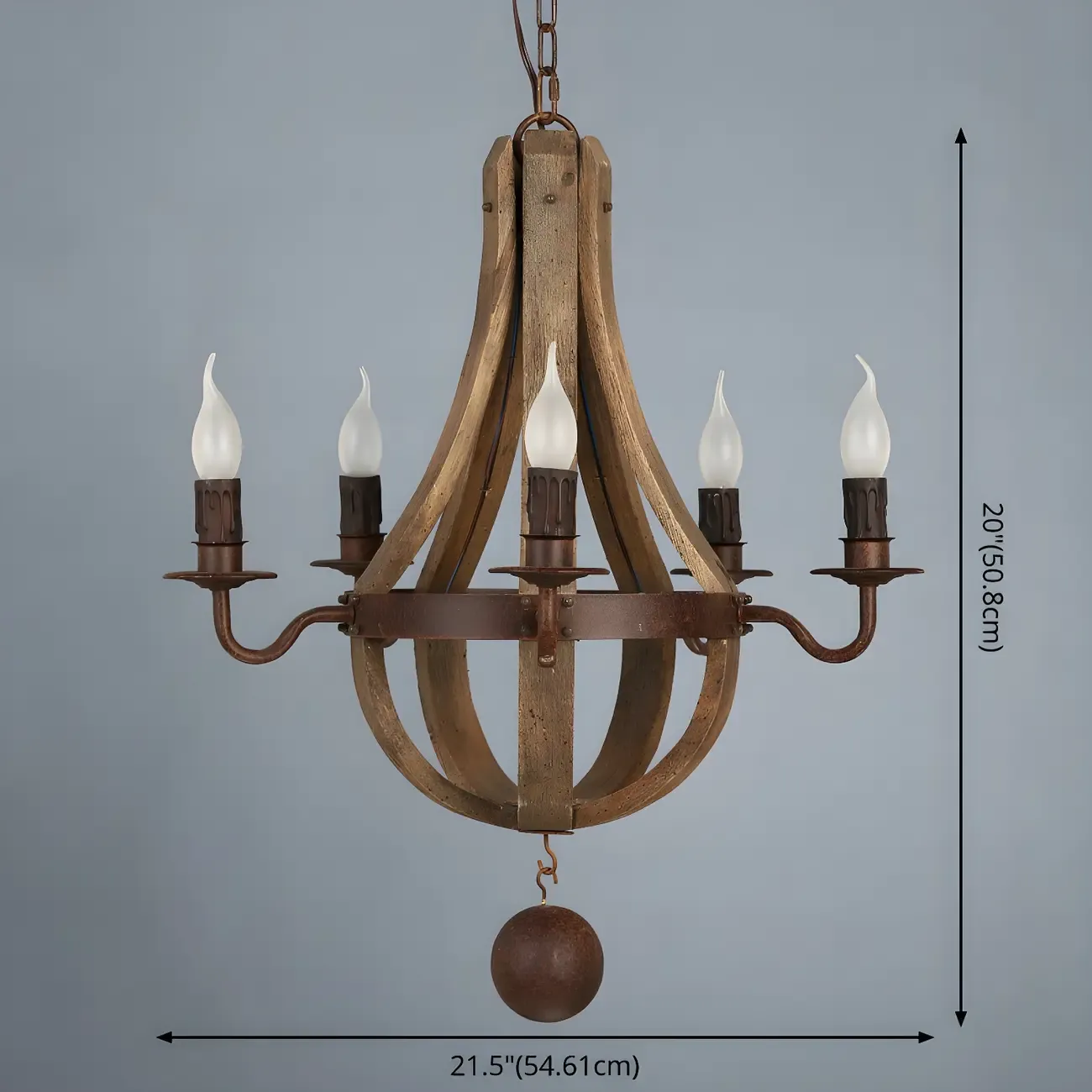 Modern Mid Century Orb Chandelier with Stone Candelabra Image - 13