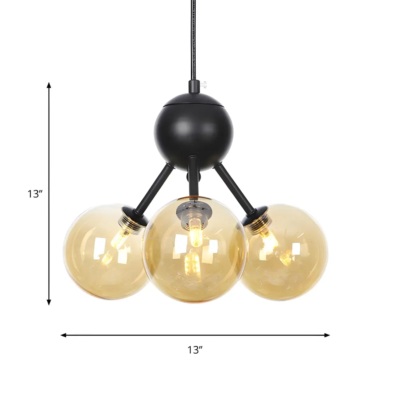 Industrial Glass Sphere Chandelier for Dining Room Image - 5