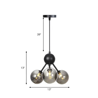 Industrial Glass Sphere Chandelier for Dining Room Image - 7