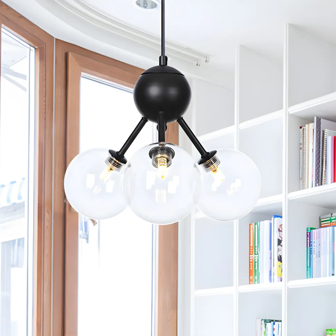 Industrial Glass Sphere Chandelier for Dining Room Image - 8 | homeyfad