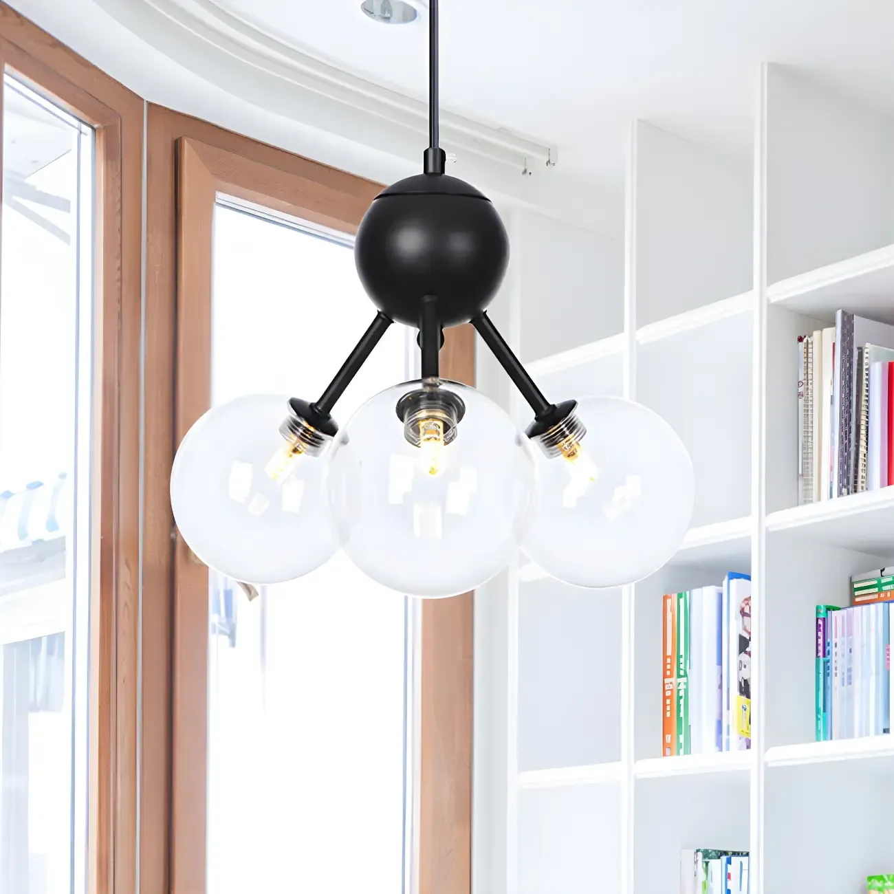 Industrial Glass Sphere Chandelier for Dining Room Image - 8