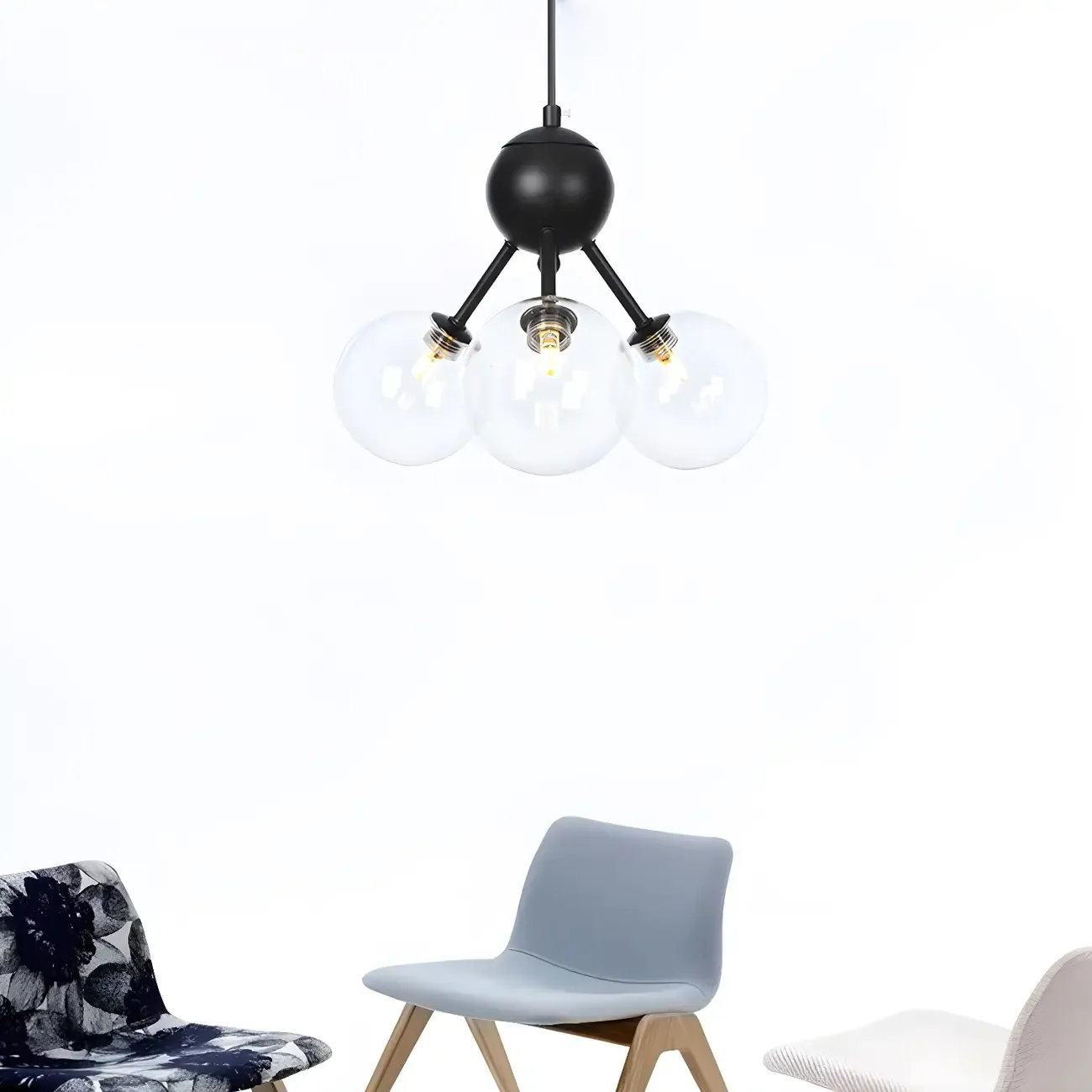 Industrial Glass Sphere Chandelier for Dining Room Image - 9