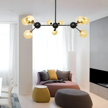 Industrial Glass Sphere Chandelier for Dining Room Image - 13